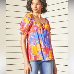 ModCloth In All My Vibrance Floral Top